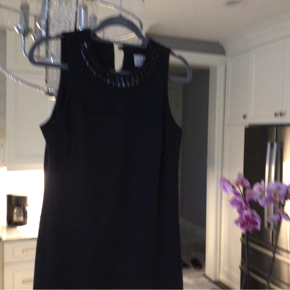 Jesse Ryan mod A line little black dress with mod stones at throat size small🖤 - Picture 6 of 17